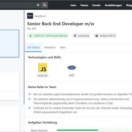 Webportal: devjobs.at, photo 1