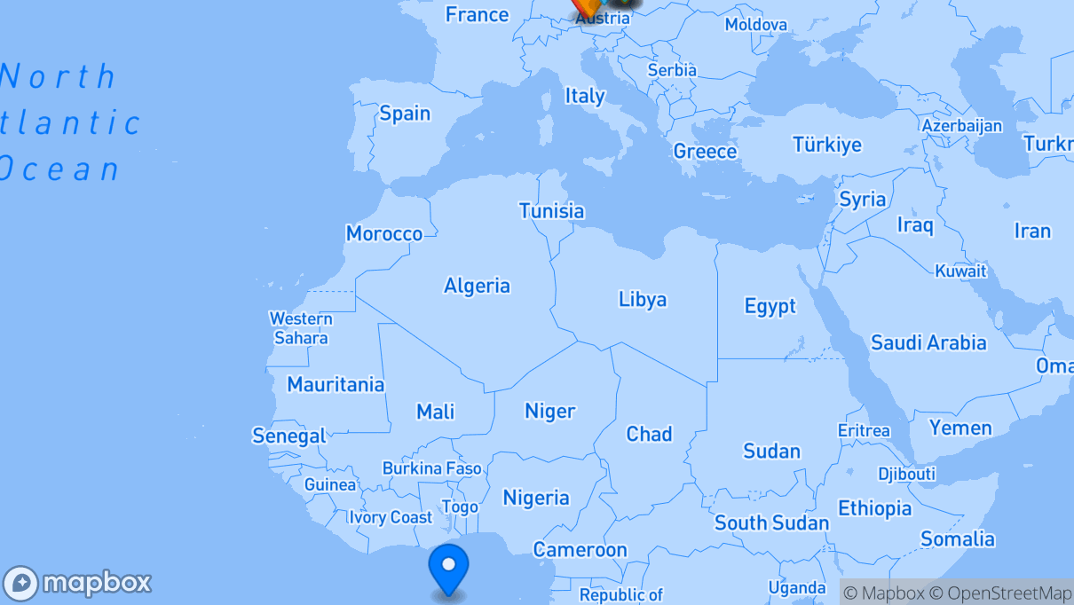 Map of company locations
