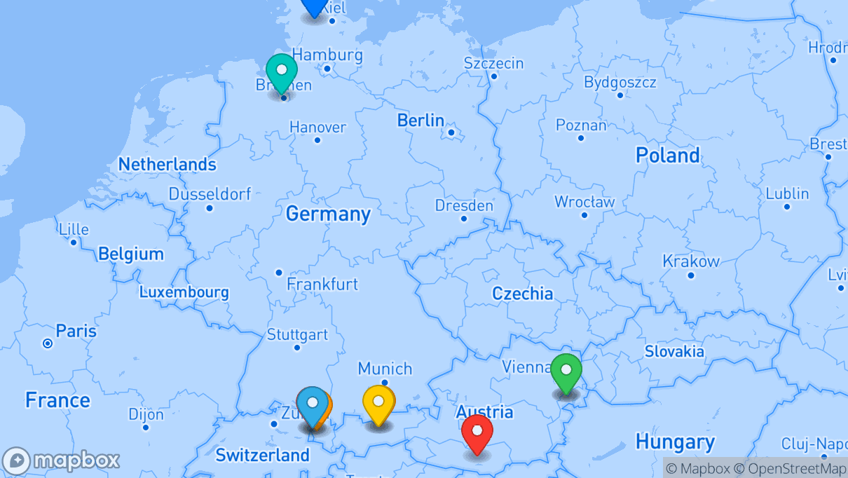 Map of company locations