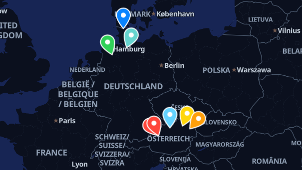 Map of company locations