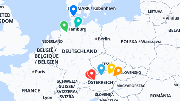 Map of company locations