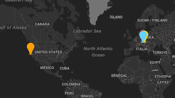 Map of company locations