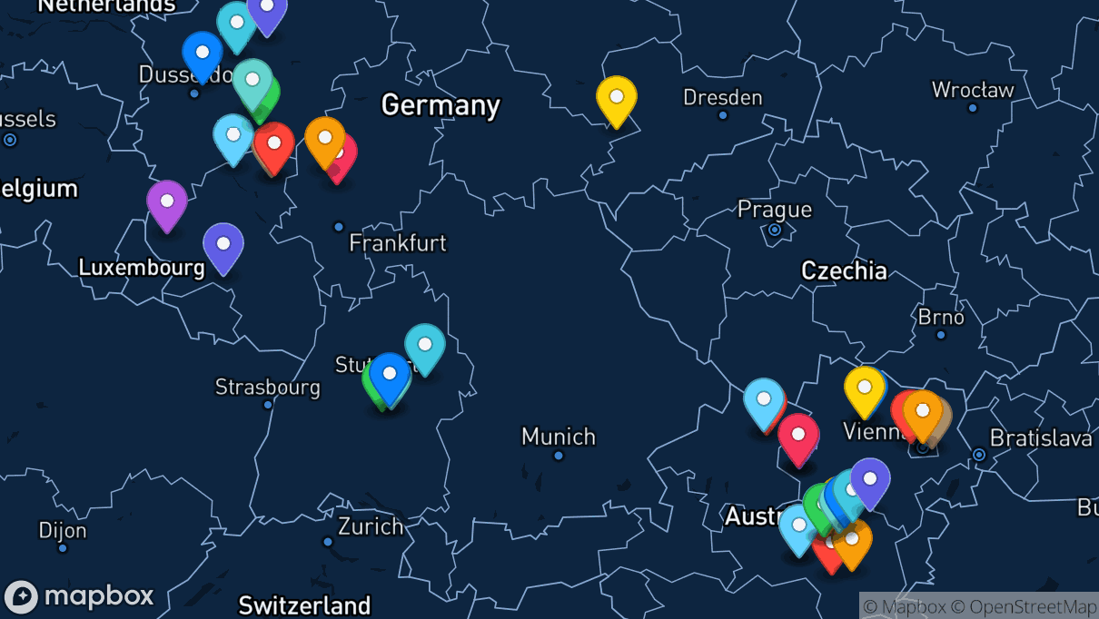 Map of company locations