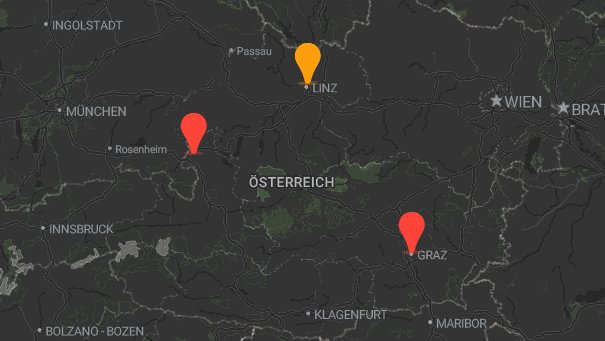 Map of company locations