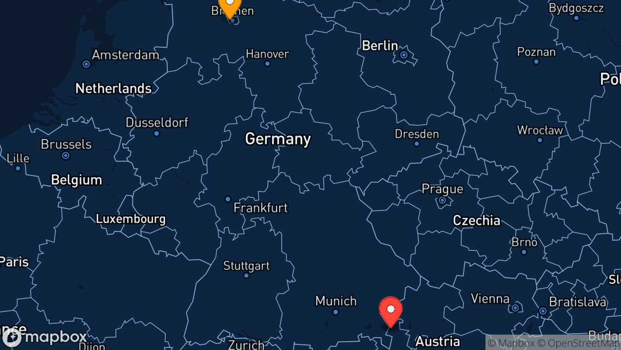 Map of company locations