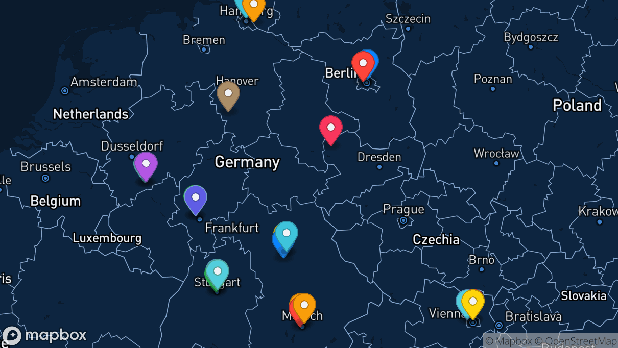 Map of company locations