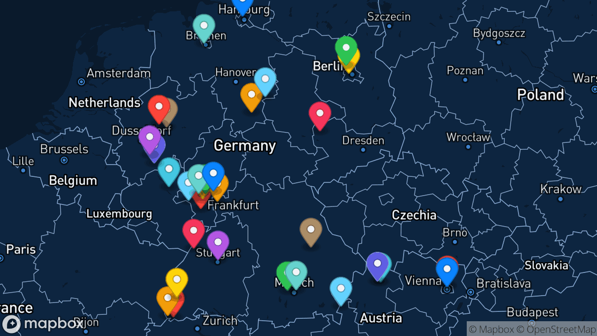 Map of company locations