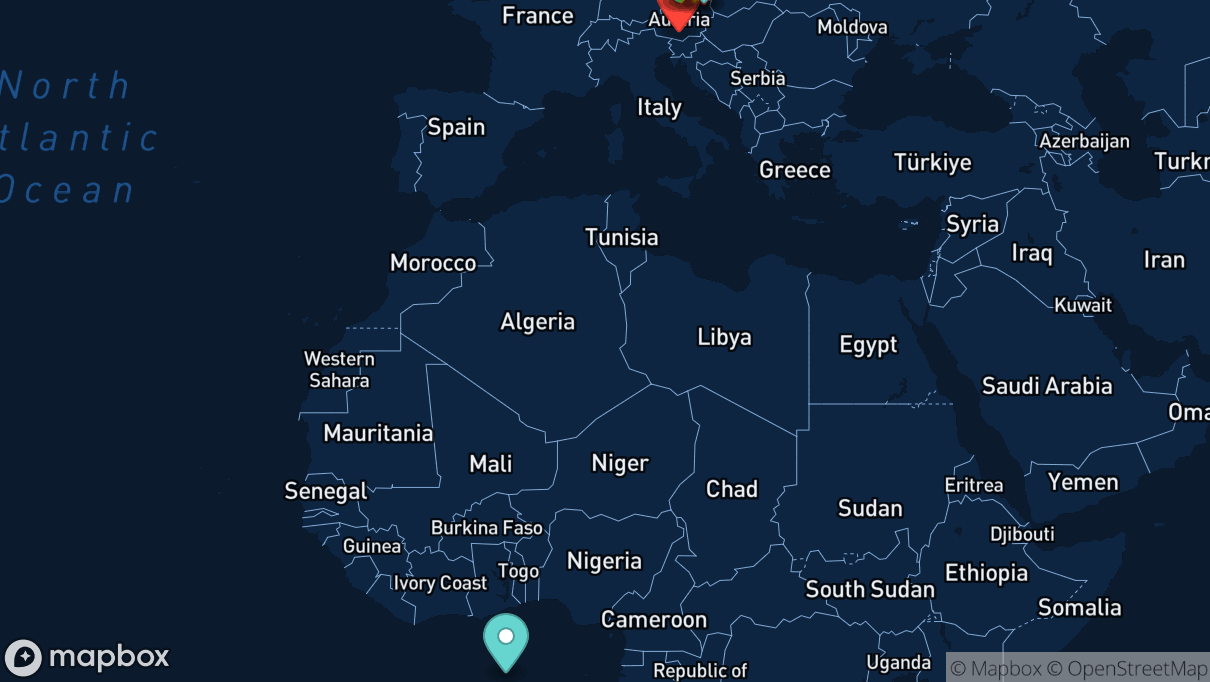 Map of company locations