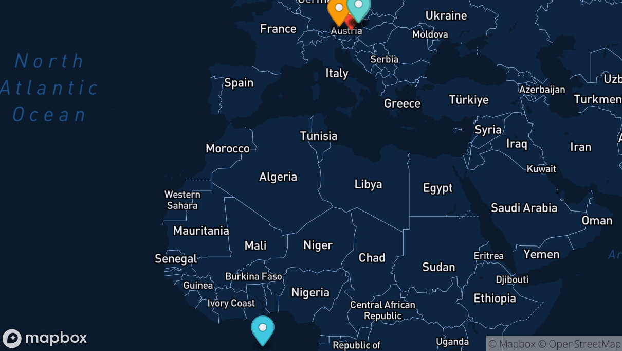 Map of company locations