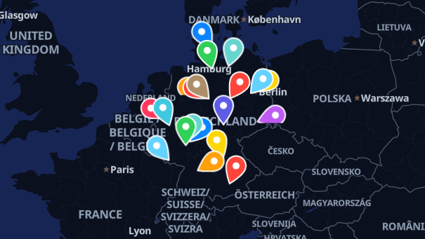 Map of company locations