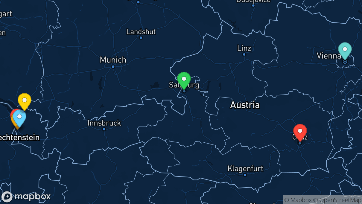 Map of company locations