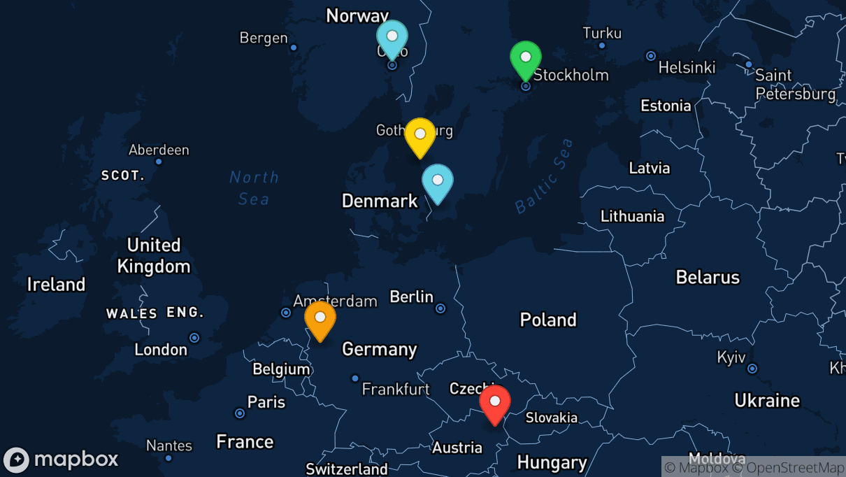 Map of company locations