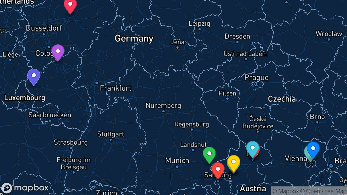 Map of company locations