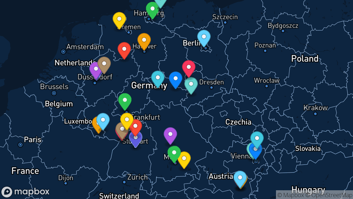 Map of company locations