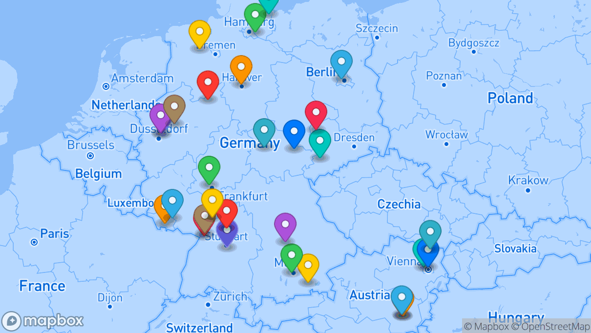 Map of company locations