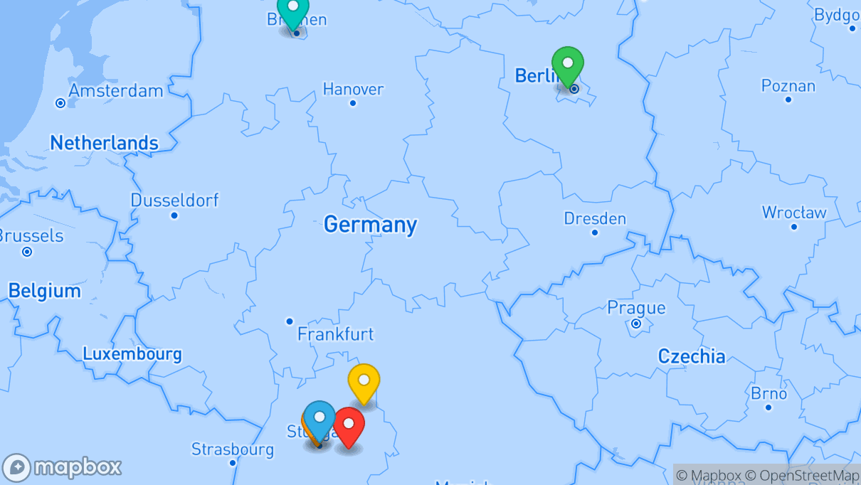 Map of company locations