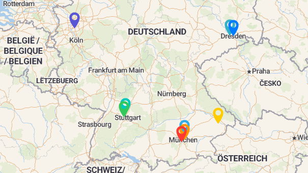 Map of company locations