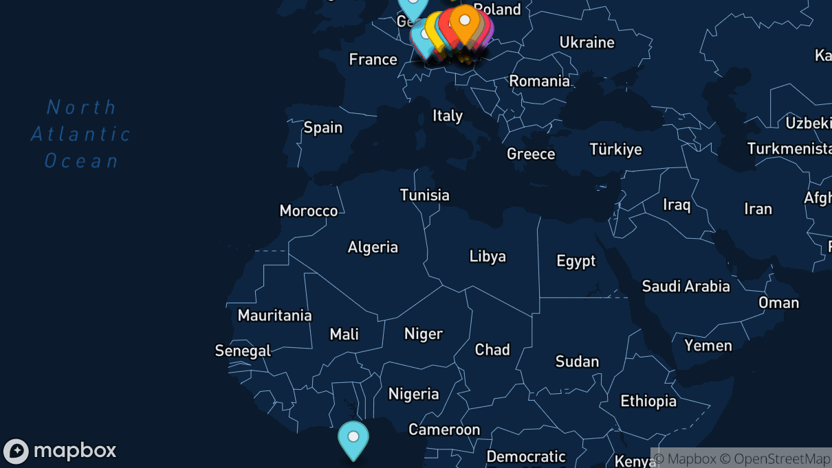 Map of company locations