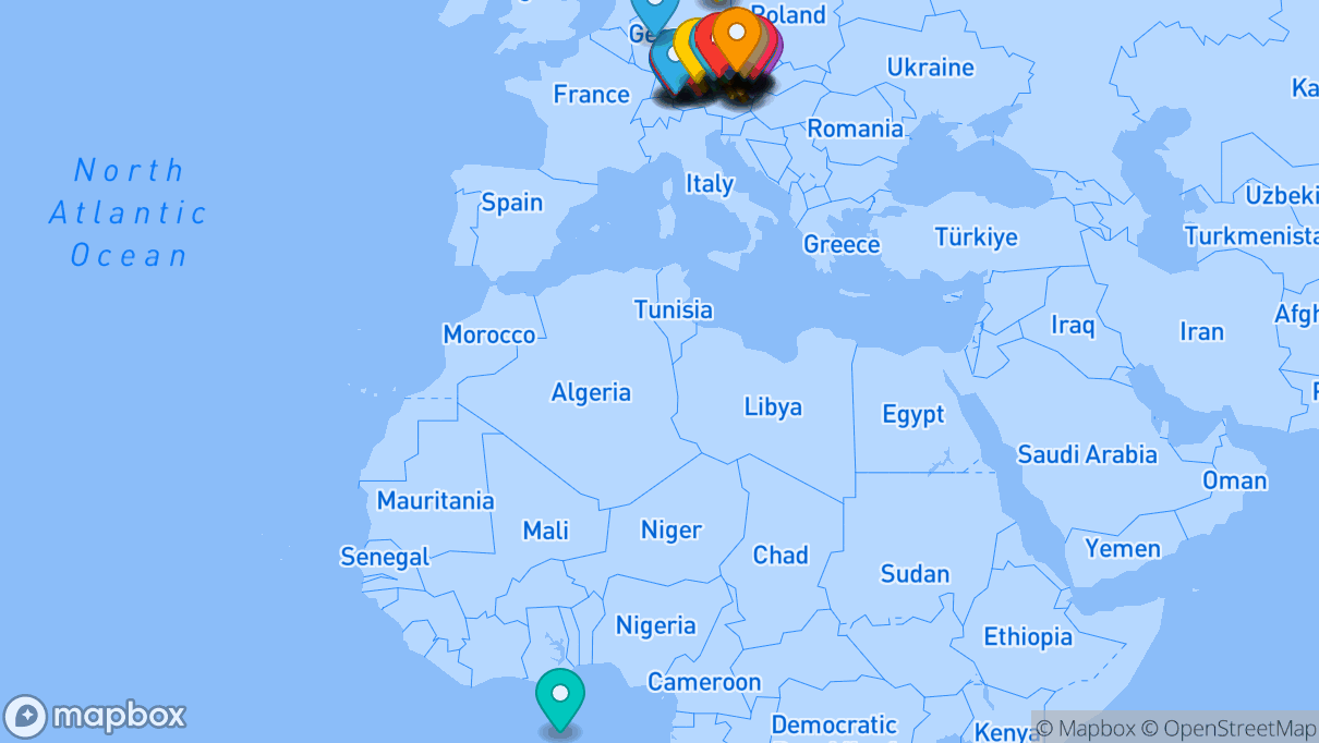 Map of company locations