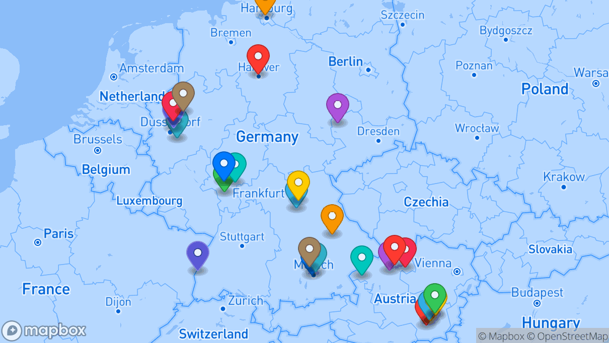 Map of company locations