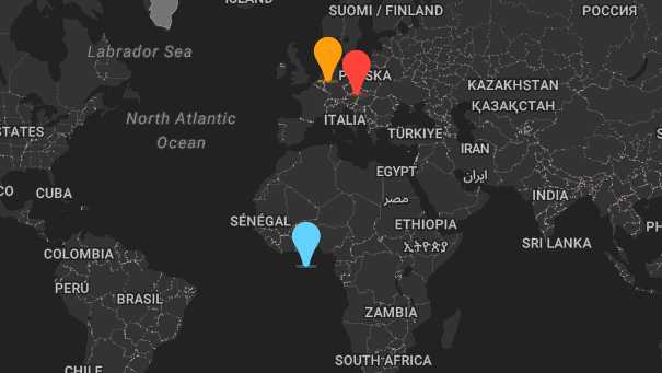 Map of company locations