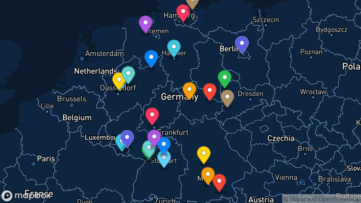 Map of company locations