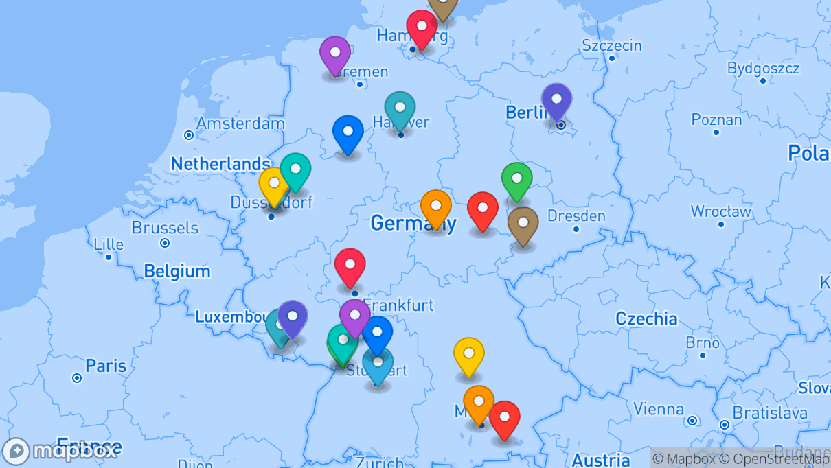 Map of company locations