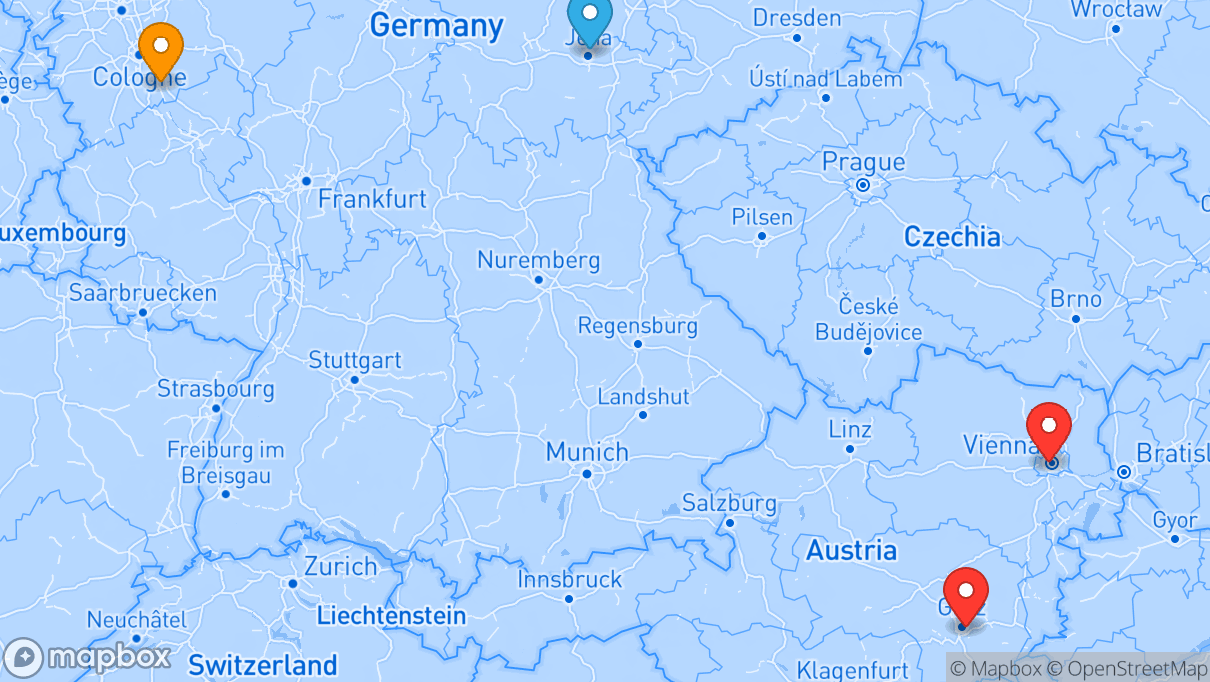 Map of company locations