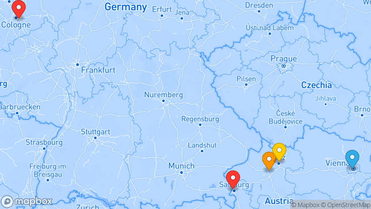 Map of company locations