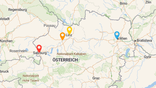 Map of company locations