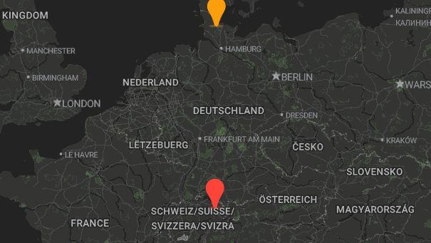 Map of company locations