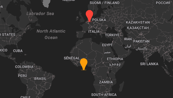 Map of company locations