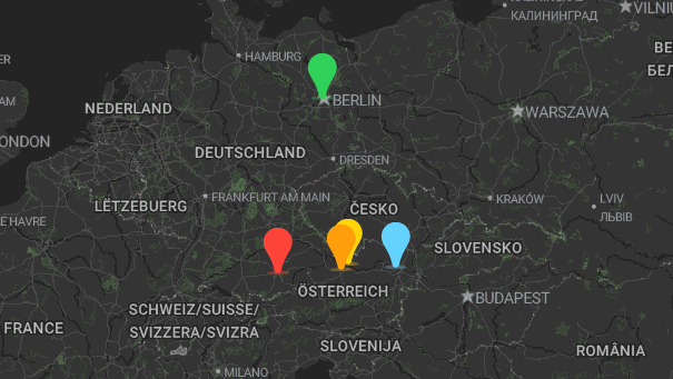 Map of company locations