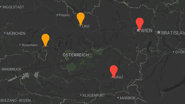 Map of company locations