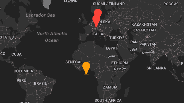 Map of company locations