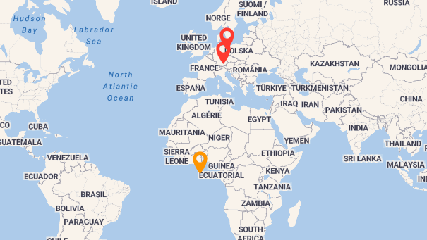 Map of company locations