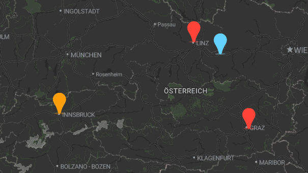 Map of company locations