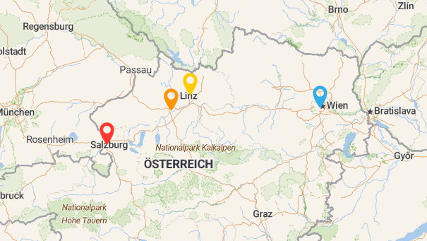 Map of company locations