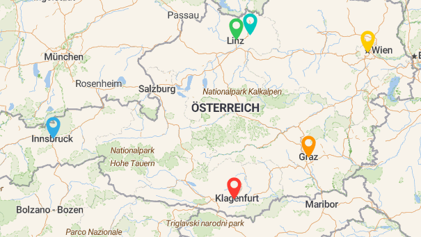 Map of company locations