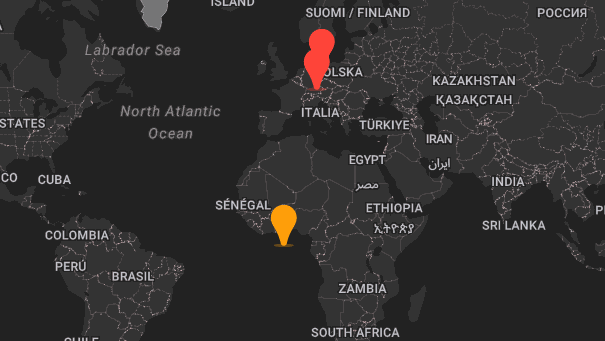 Map of company locations