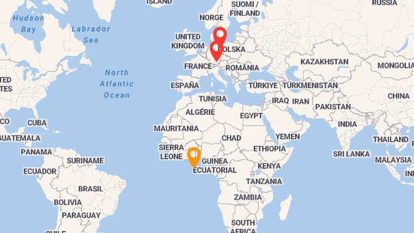 Map of company locations