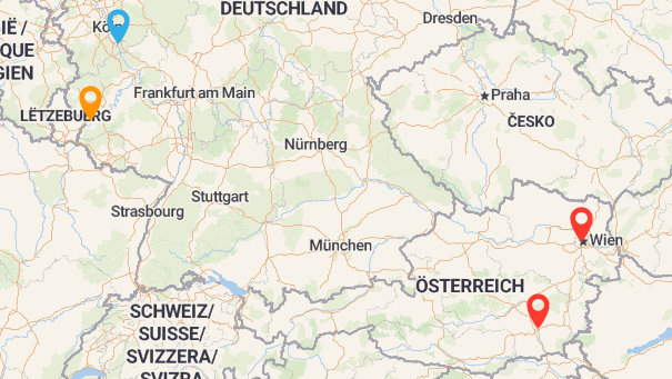 Map of company locations