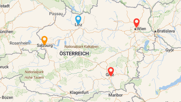 Map of company locations