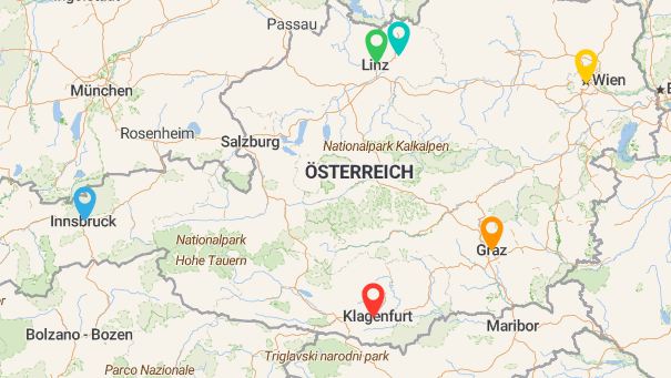 Map of company locations