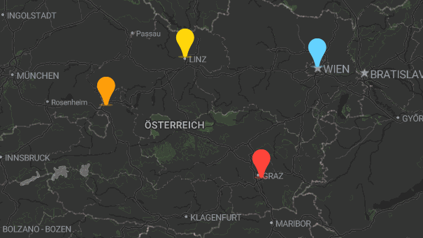 Map of company locations