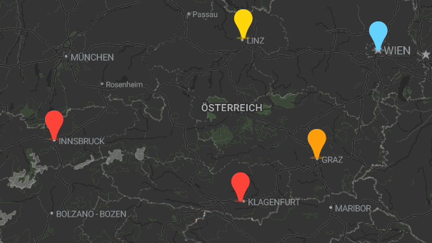 Map of company locations