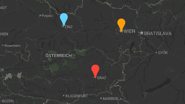 Map of company locations