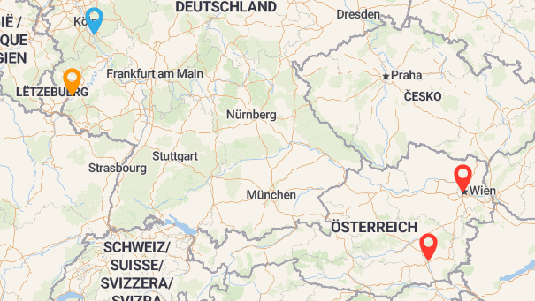 Map of company locations