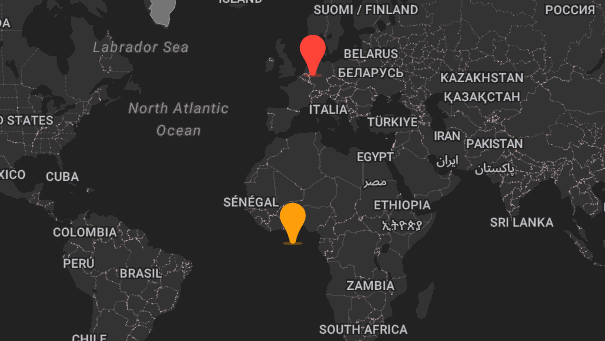 Map of company locations