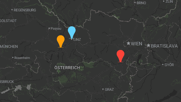 Map of company locations